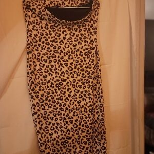 Haute Monde Strapless Leopard Print Dress
